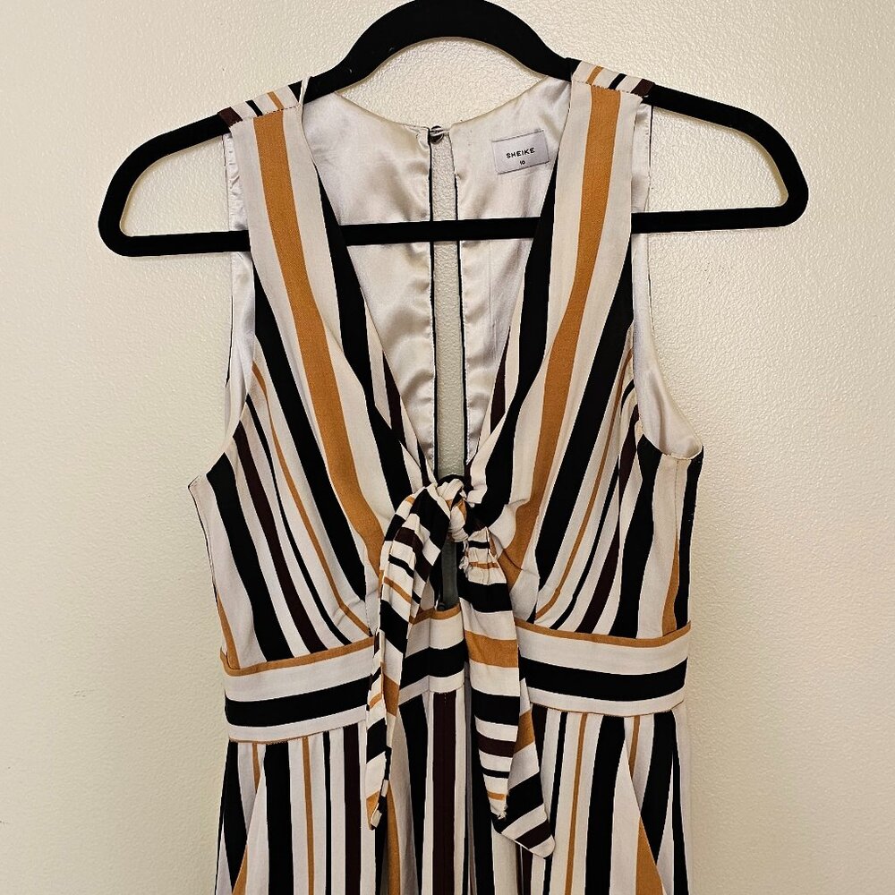 Brown & Yellow Striped Jumpsuit